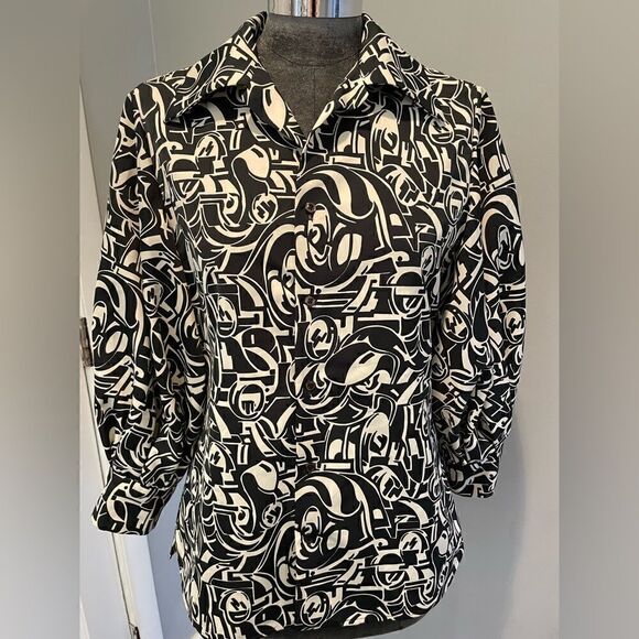 Ralph Lauren Black Label Puffy Sleeve Poet’s Blouse - Picture 2 of 7